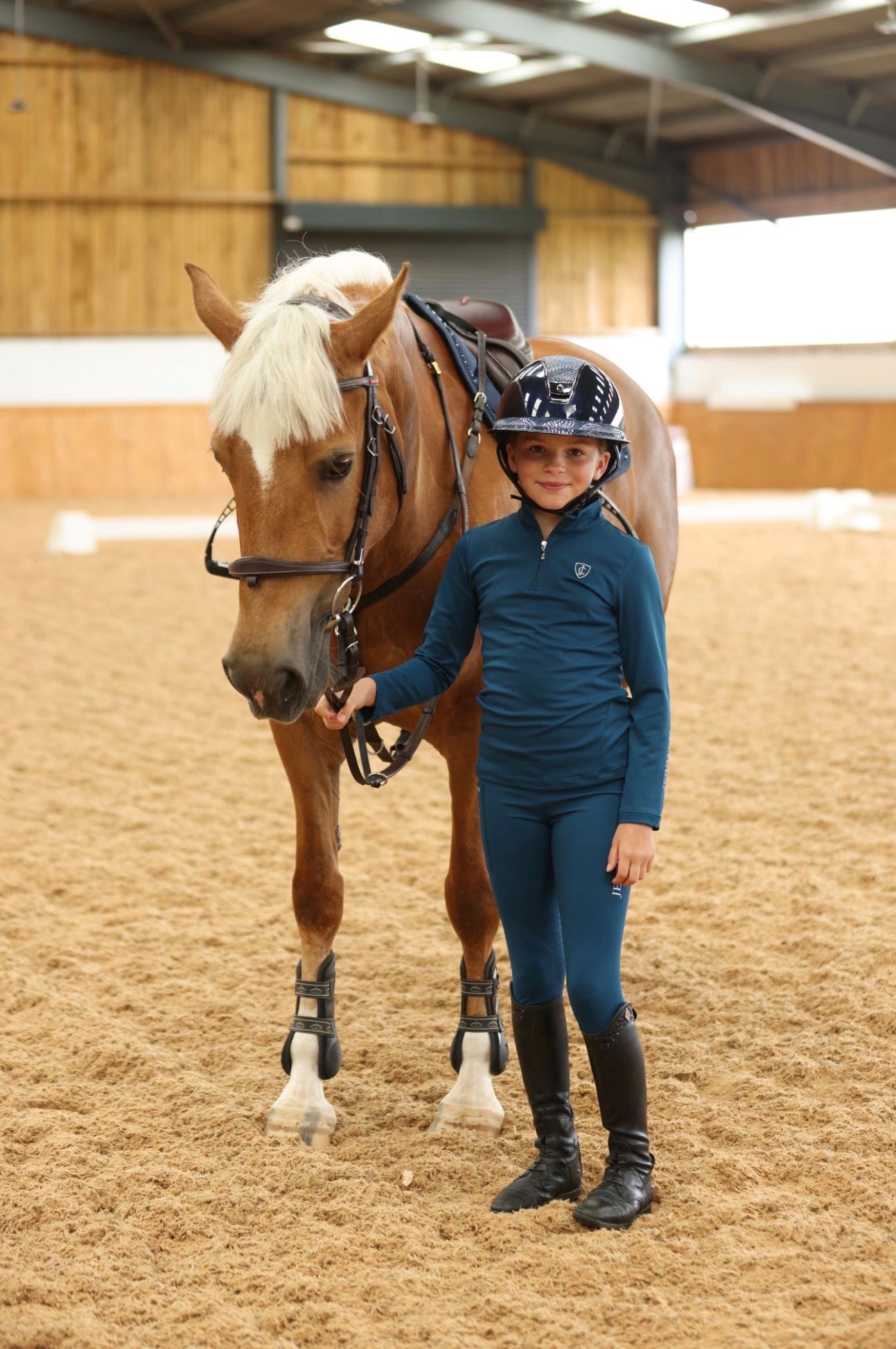 Rising Star Riding Leggings - Blueberry & Silver