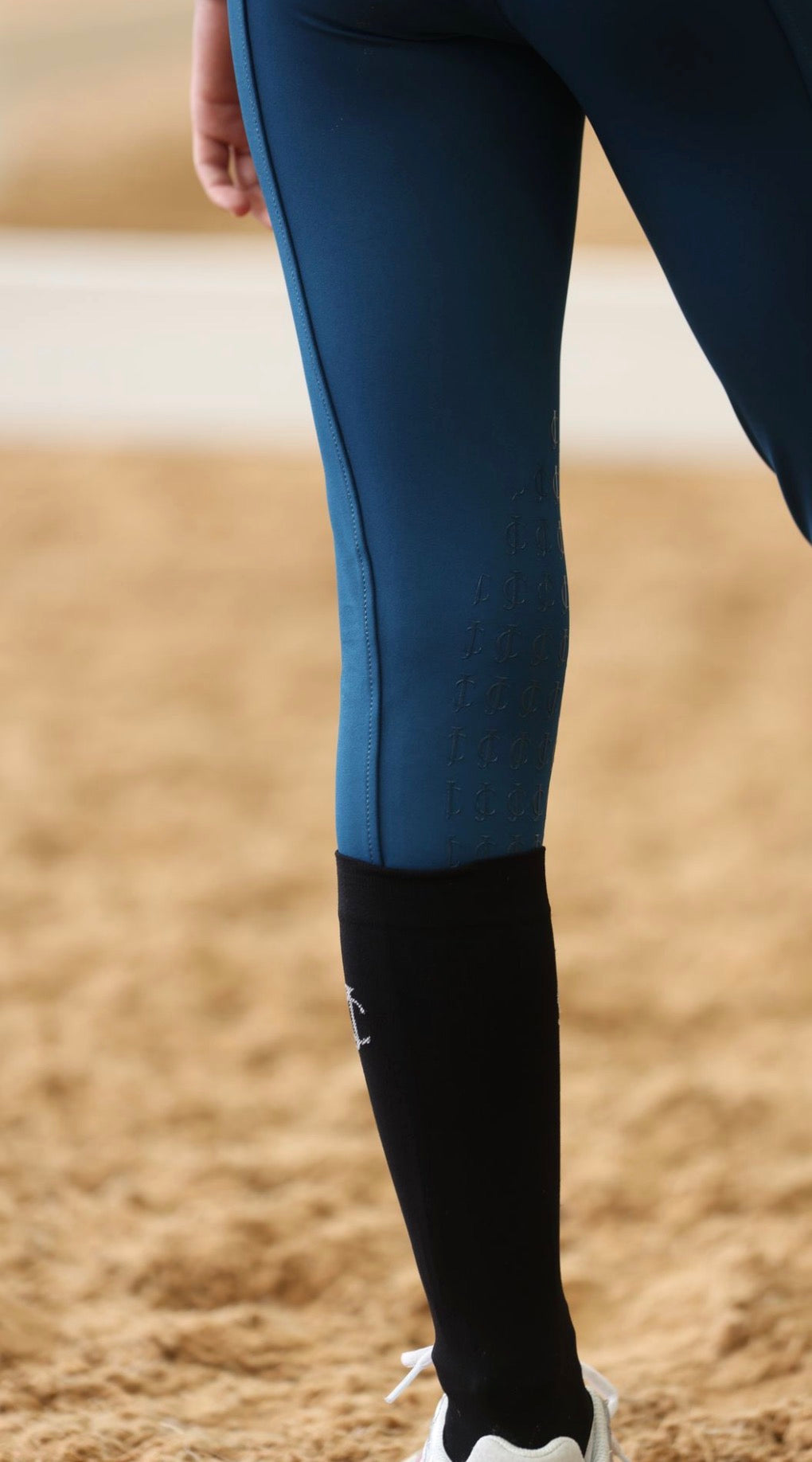 Rising Star Riding Leggings - Blueberry & Silver