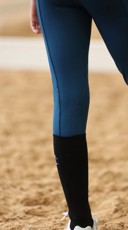 Rising Star Riding Leggings - Blueberry & Silver