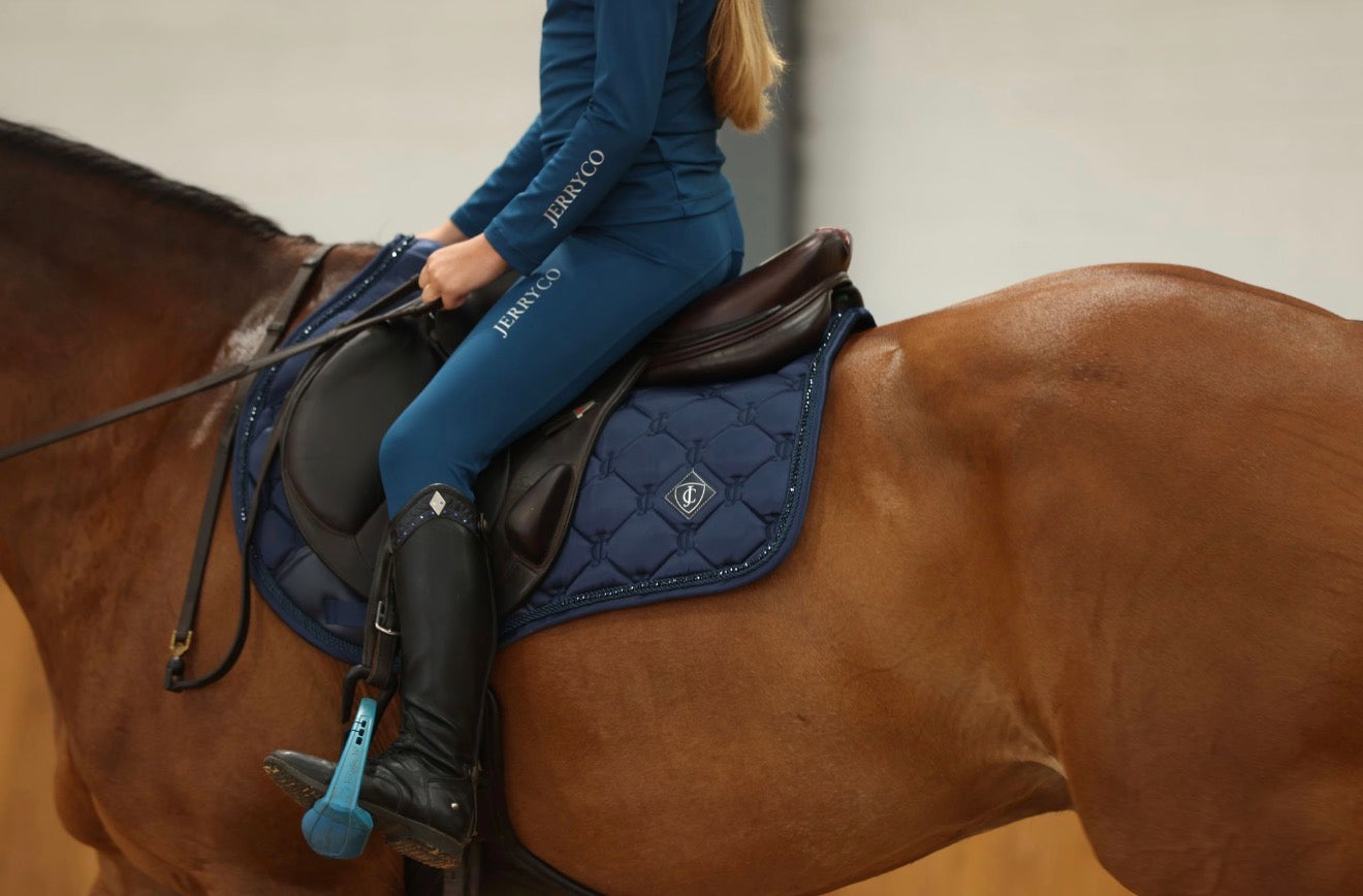 Rising Star Riding Leggings - Blueberry & Silver