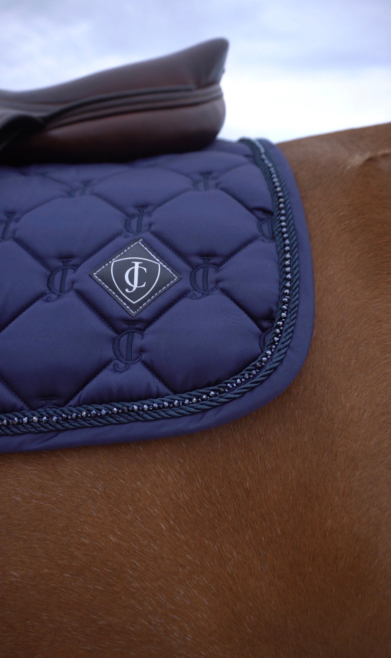 Crystal Navy Saddle Pad