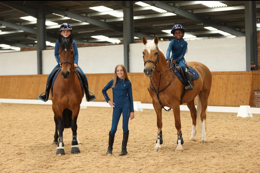 Rising Star Riding Leggings - Blueberry & Silver