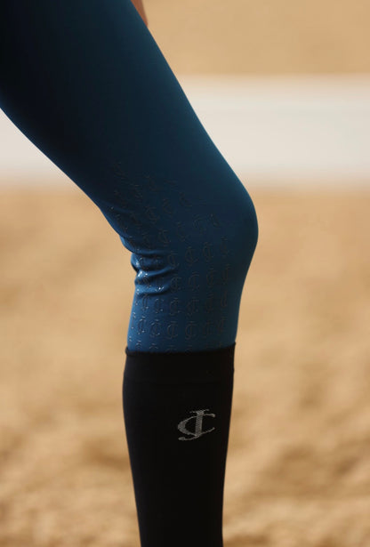 Rising Star Riding Leggings - Blueberry & Silver