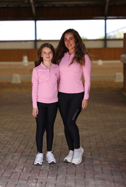 Black and Pink Riding Leggings