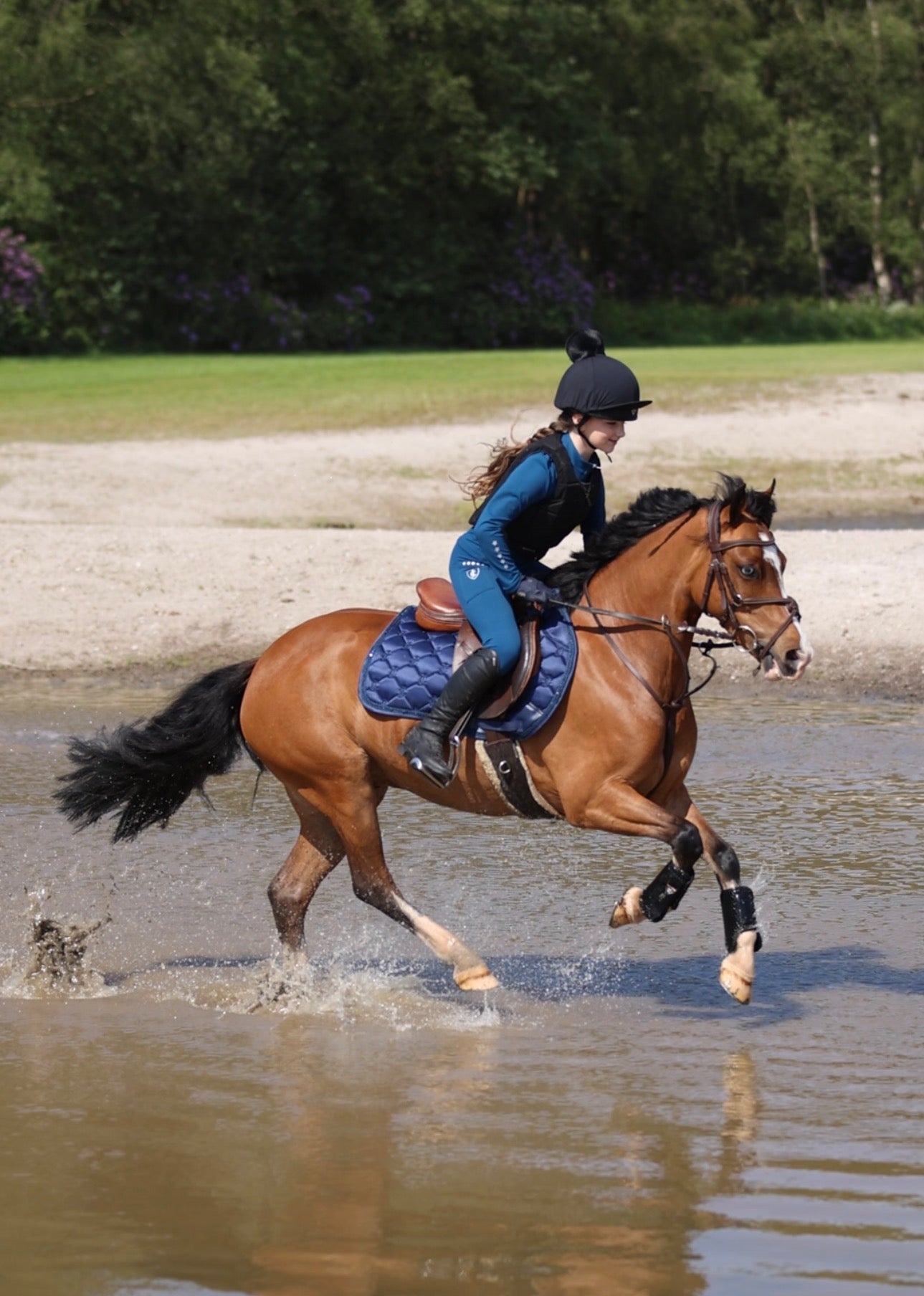 Crystal Navy Saddle Pad